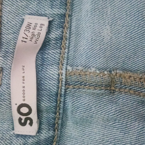 SO Light Blue Women's Wide Leg Jeans Size 11 - Picture 3 of 7